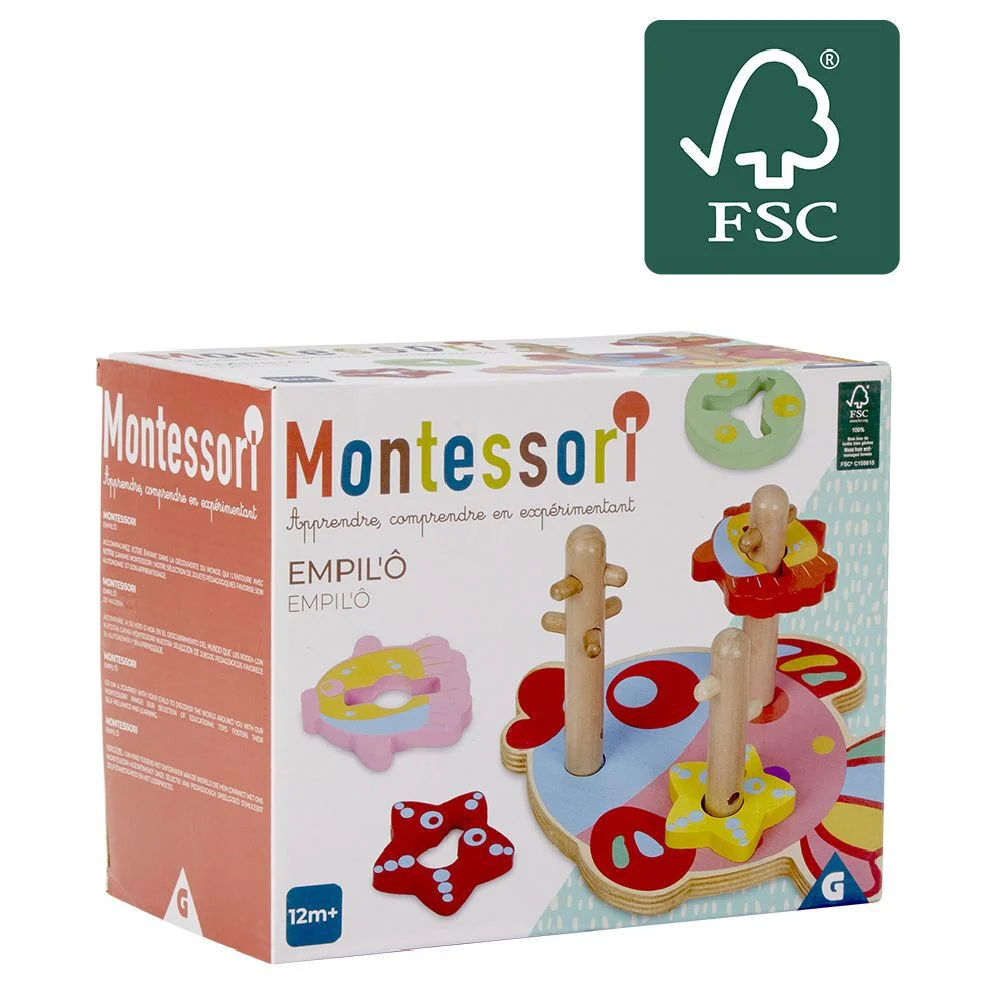 Jeu Empil'ô en bois certifié FSC® Montessori - jeu d'éveil