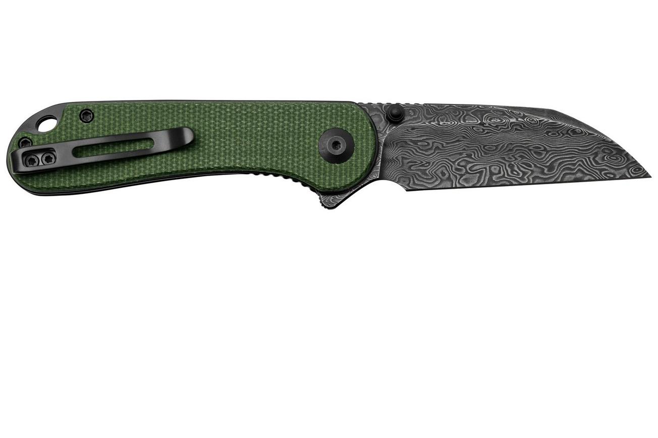 CIVIVI Elementum C18062AF-DS1 Green Micarta, Damascus Blade, zakmes