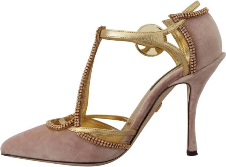Dolce & Gabbana Roze Kristalversierde Hakpompen Pink Dames
