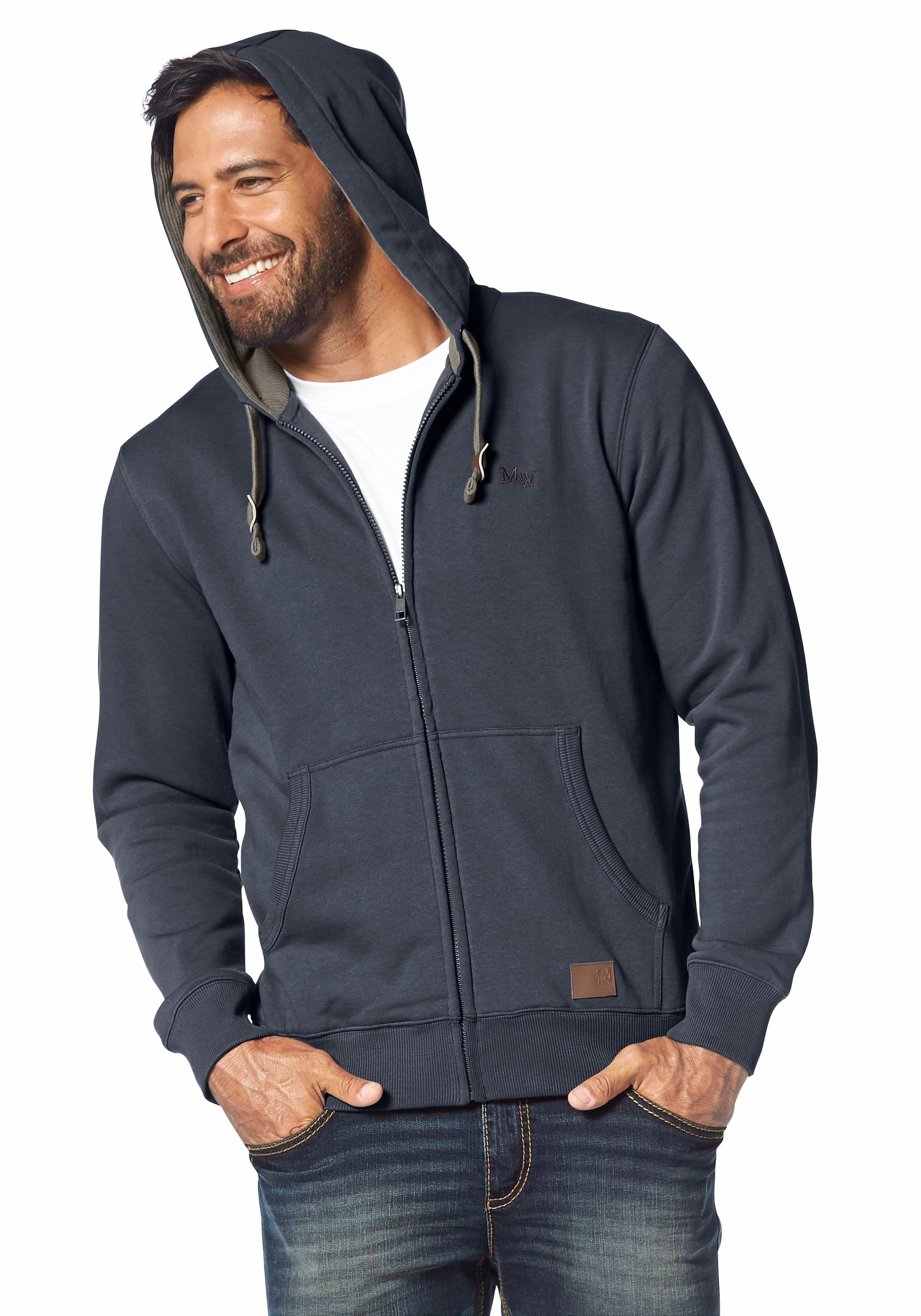 Man's World Kapuzensweatjacke , mit kontrastfarbigem Innenfutter