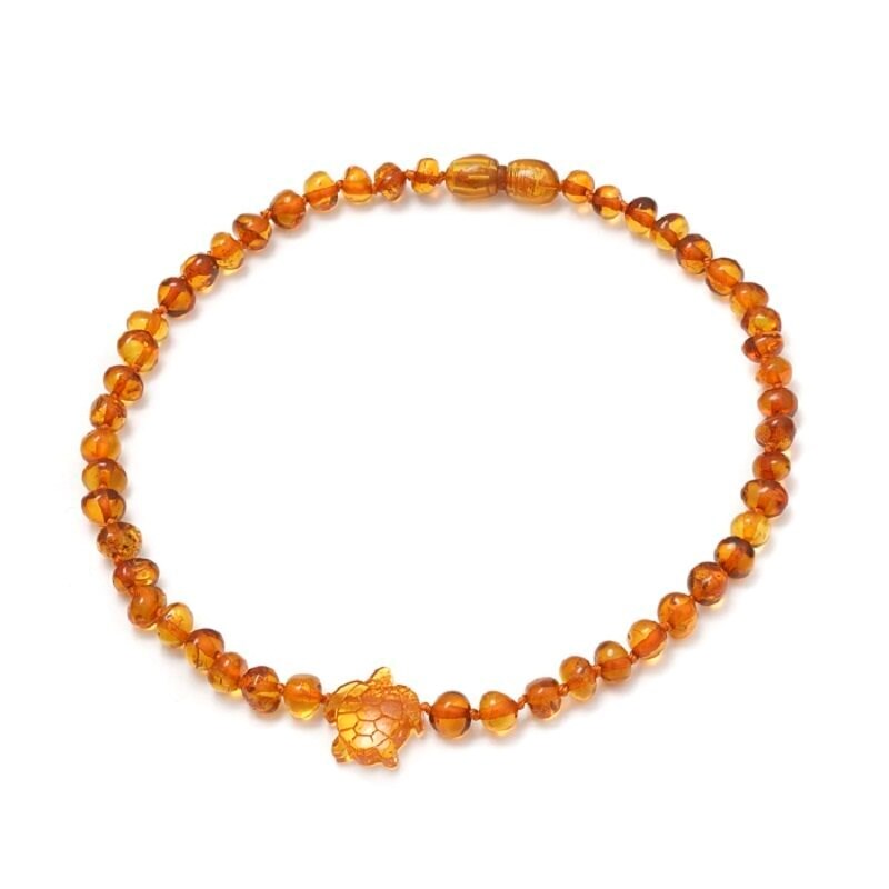 Collier tortue ambre 34 cm