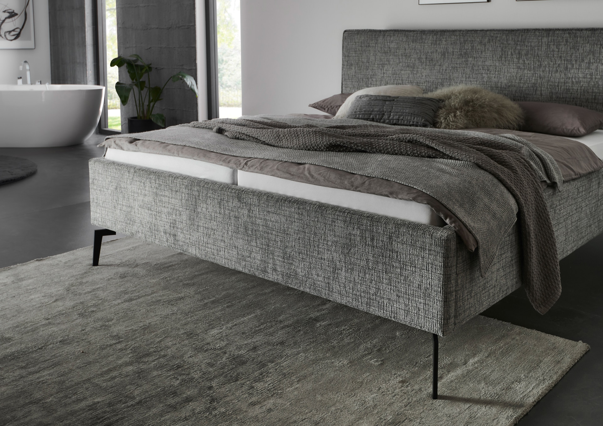 Bettgestell RIVA 180 x 200 cm grau