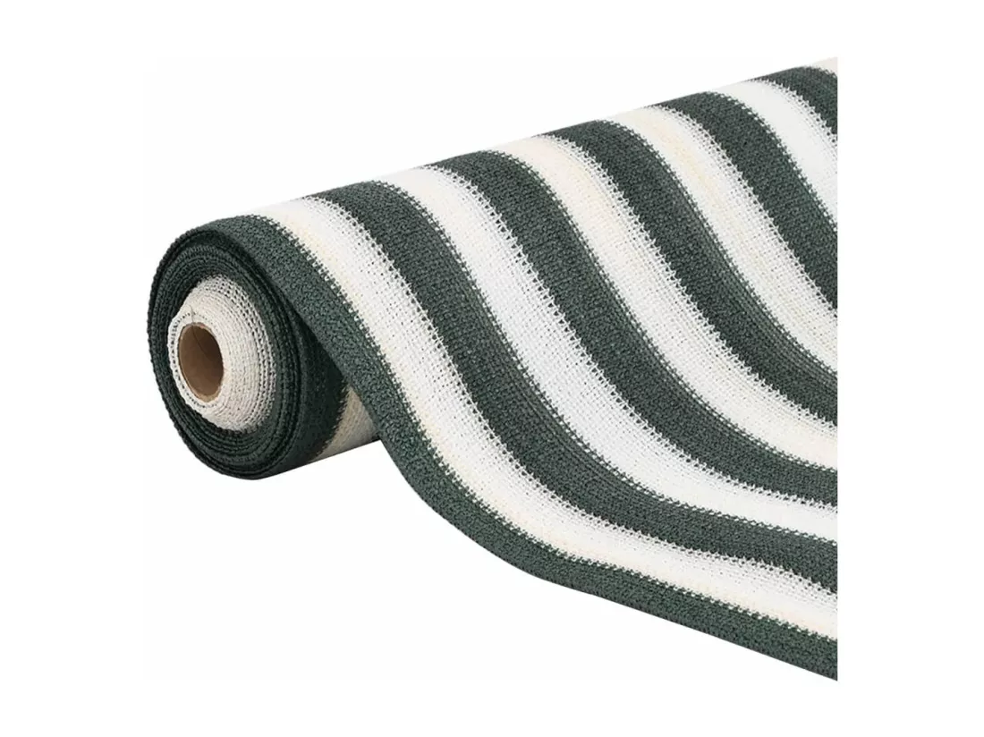 Filet brise-vue vert et blanc 1,5x10 m PEHD 195 g/m²