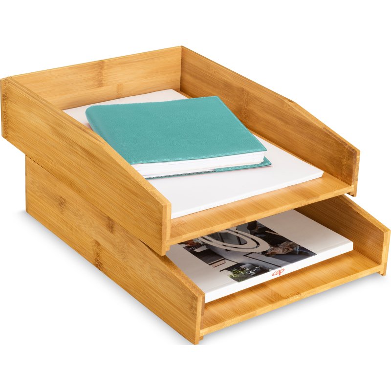 Lot de 2 corbeilles à courrier Cep Silva Bambou