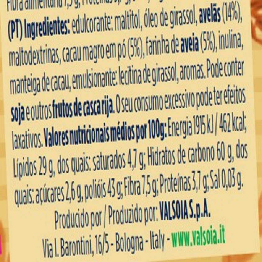 CREME VALSOIA SOJA CACAU AVELÃ SEM ADIÇÃO AÇÚCAR 200G