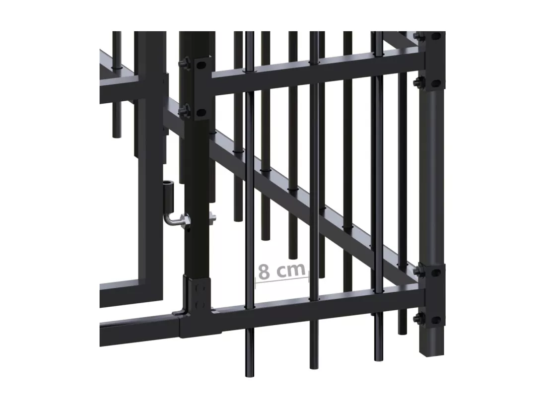 Chenil cage enclos pac noire 864 x 192 x 200 cm 02_0041799