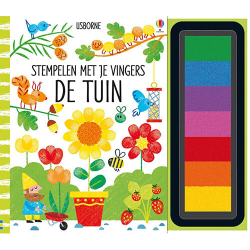 Uitgeverij usborne stempelen met je vingers - de tuin