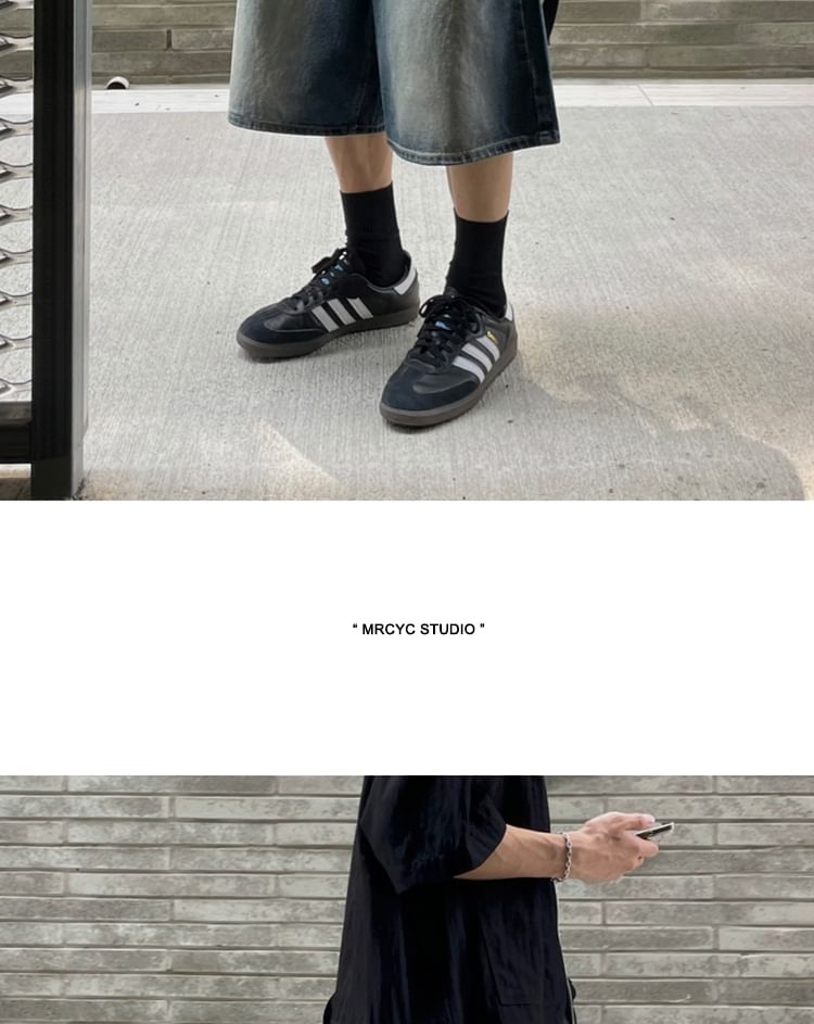 MRCYC - Mid Rise Washed Wide Leg Jorts