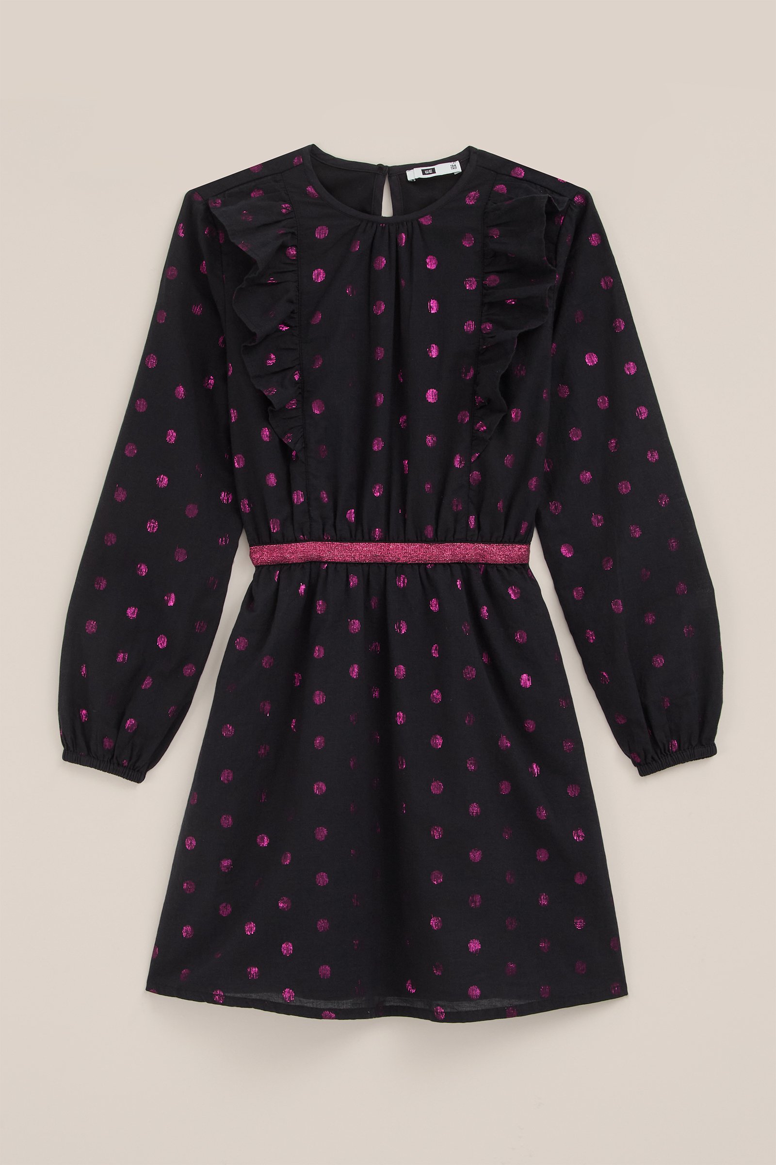 Meisjes jurk met dessin WE Fashion Zwart