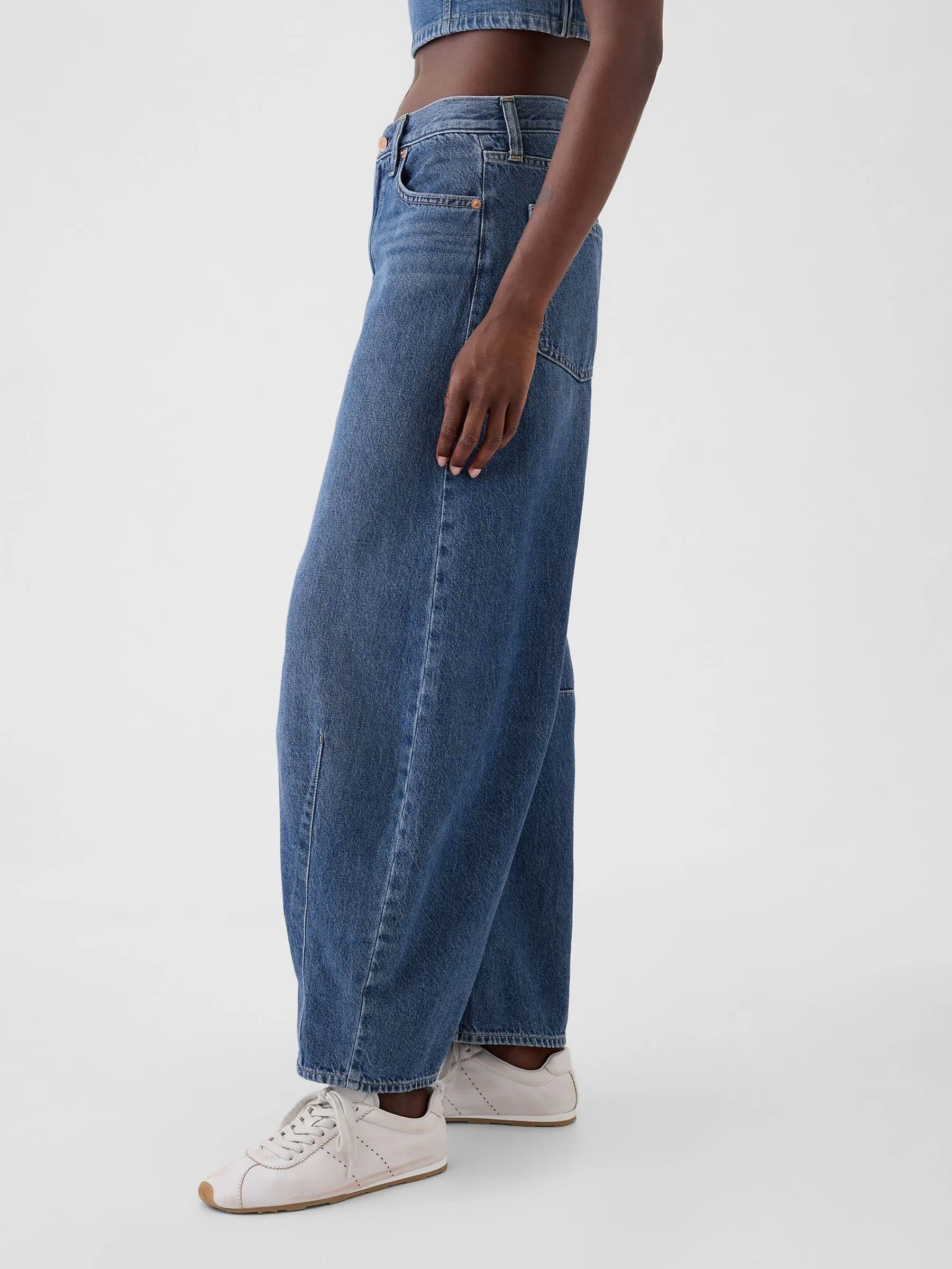 Gap jeans met hoge taille, hoefijzervormige pijpen en enkellengte