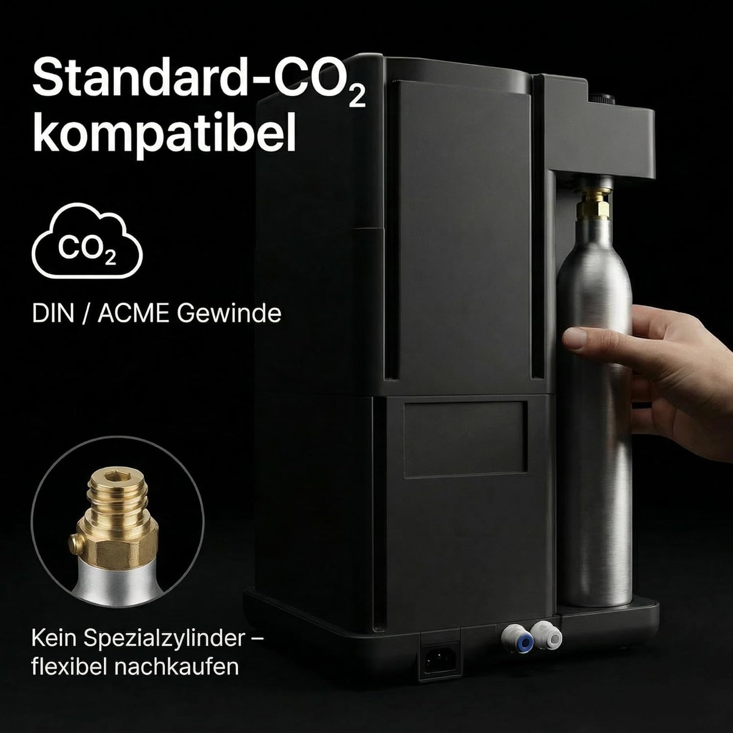 JUMAN SUPREME Wasserspender mit Sprudel & Heißwasser – Umkehrosmose Direct-Flow mit UVC – Wasserfilter mit CO2 – Auftischgerät für Küche & kleine Büros - Tafelwasseranlage | (Wassersprudler)