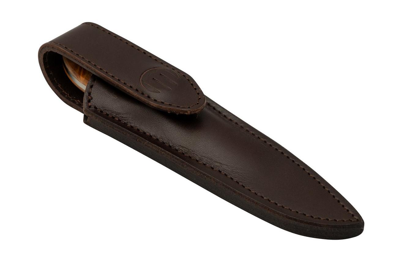 Maserin AM22, 923-RA Brown Poplar Burl, vaststaand mes, Atillio Morotti design