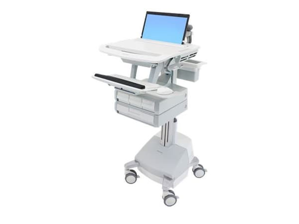 Ergotron StyleView - Vogn - åpen arkitektur - for notebook / tastatur / mus - medisinsk - aluminium, forsinket stål, kvalitetsplast - grå, hvit, pole