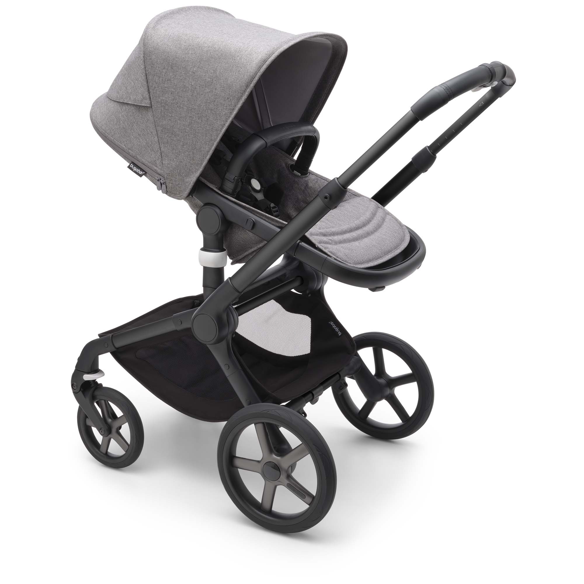 Bugaboo Fox5 compleet Black Grey Melange - kinderwagens - Prénatal