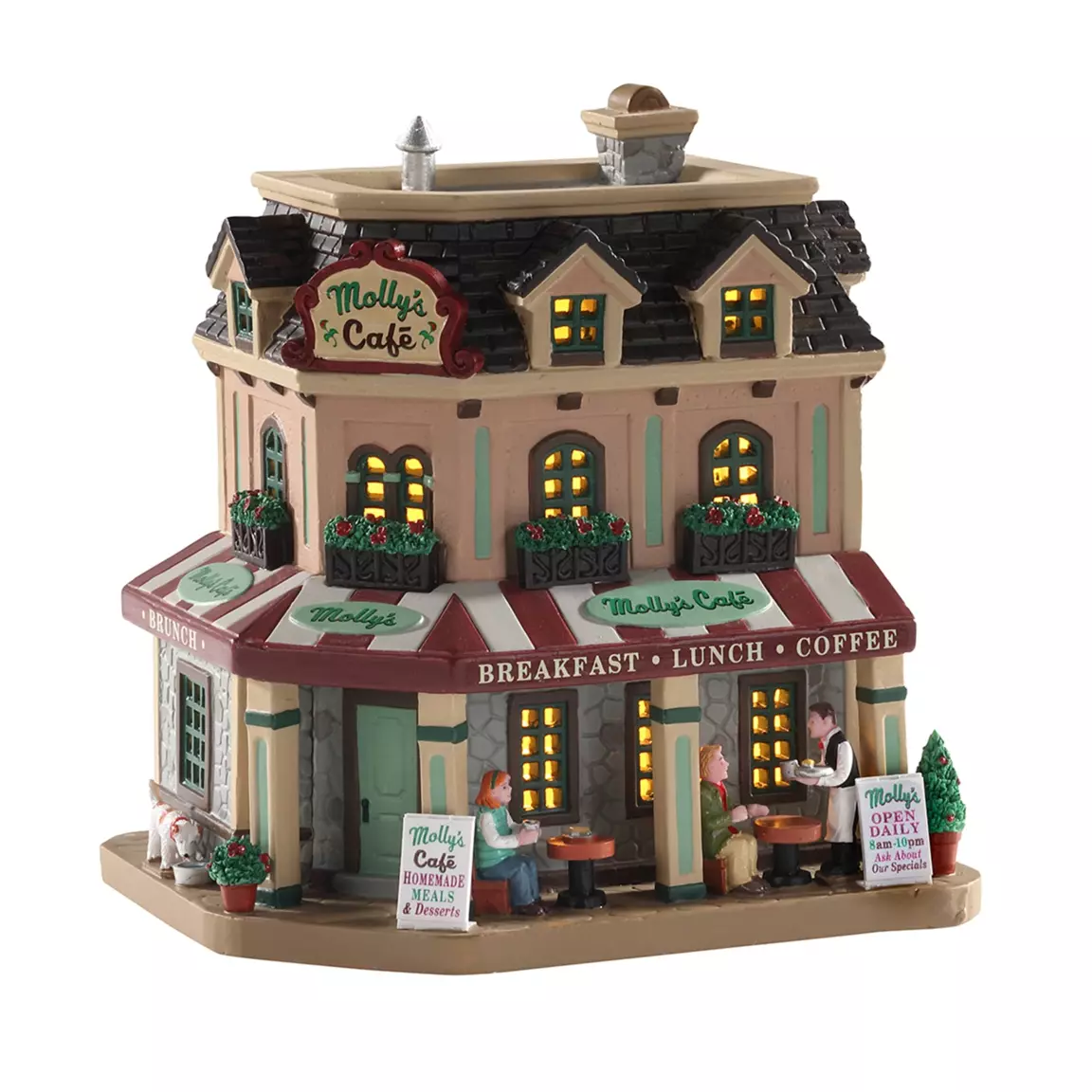 Village de Noël Lemax à piles lumineux Le Café de Molly
