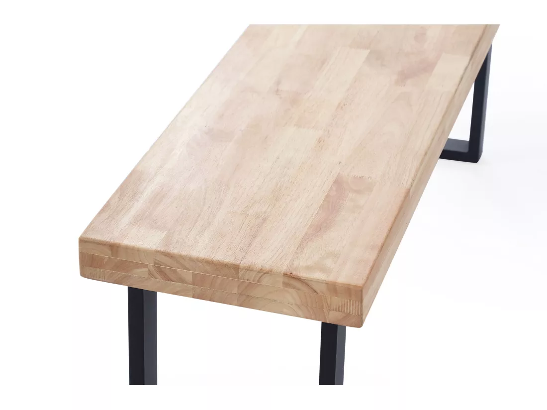 Banc d'assise coloris chêne nordique / pieds noir - L 120 x P 34 x H 47 cm