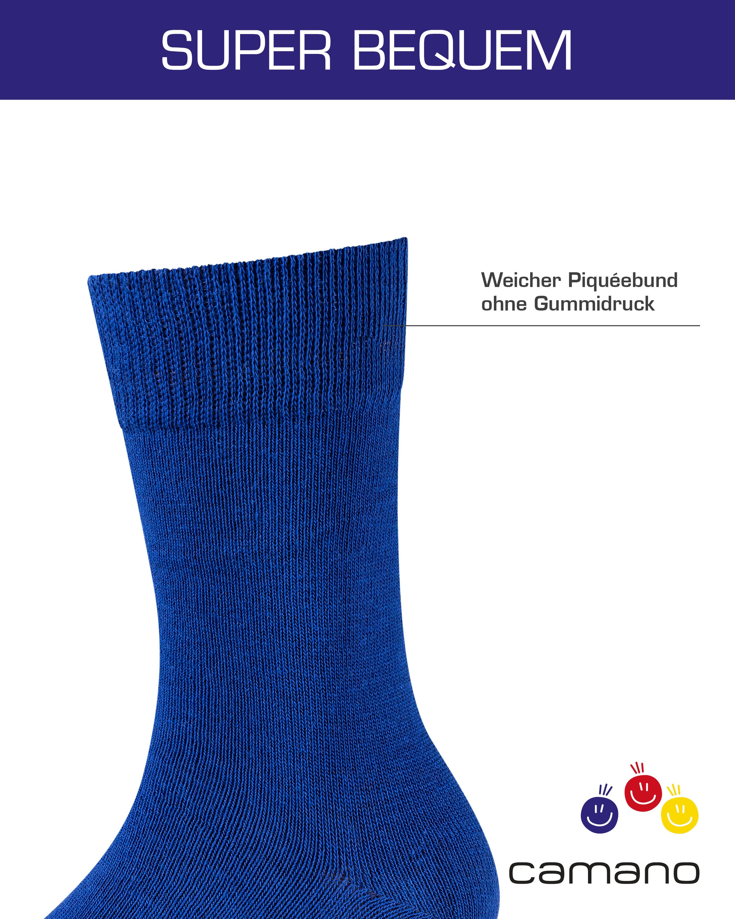 Camano Socken »ca-soft« 6 Stk. tlg. mit Komfortbund und gepolsterten Zehen-/Fersenbereich