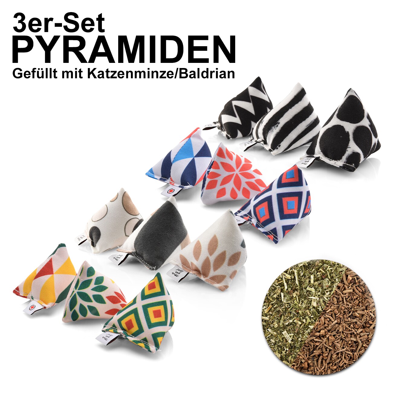 Canadian Cat Company großes 6er Catnip Schmusekissen Set