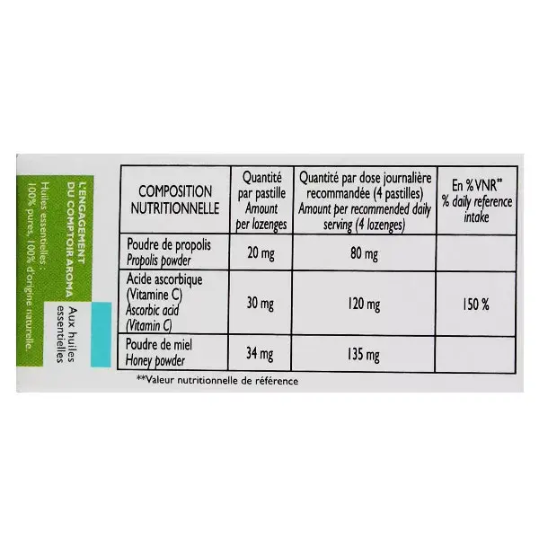Pastilhas para a garganta Le Comptoir Aroma Respir' Limão e Mel - 24 pastilhas