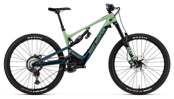 VTT Électrique Tout-Suspendu Rocky Mountain Altitude Powerplay Carbon 70 Shimano XT 12V 720Wh 29'' Vert Bleu 2024