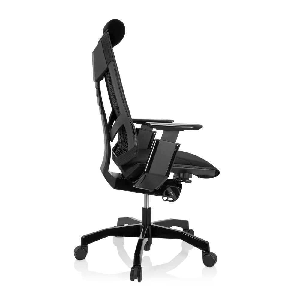 High End Bürostuhl GENIDIA BLACK Stoff mit Armlehnen hjh OFFICE