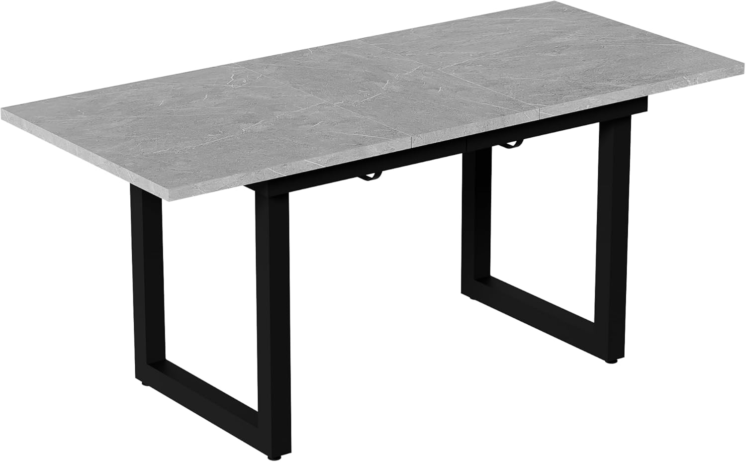 Merax Esstisch 140/180x80x75 cm, Ausziehbar Esszimmertisch mit Tischbeine aus Metall, Rechteckiger Küchentisch für Wohnzimmer und Esszimmer, Grau