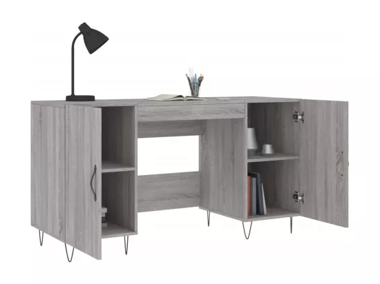 Bureau sonoma gris 140x50x75 cm bois d'ingénierie