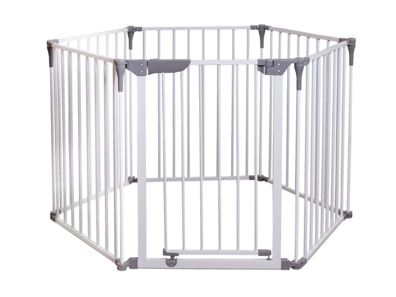 DREAMBABY Laufgitter Royale Converta Weiss 3-in-1 Metall Laufgitter breite Barriere/Kaminschutz
