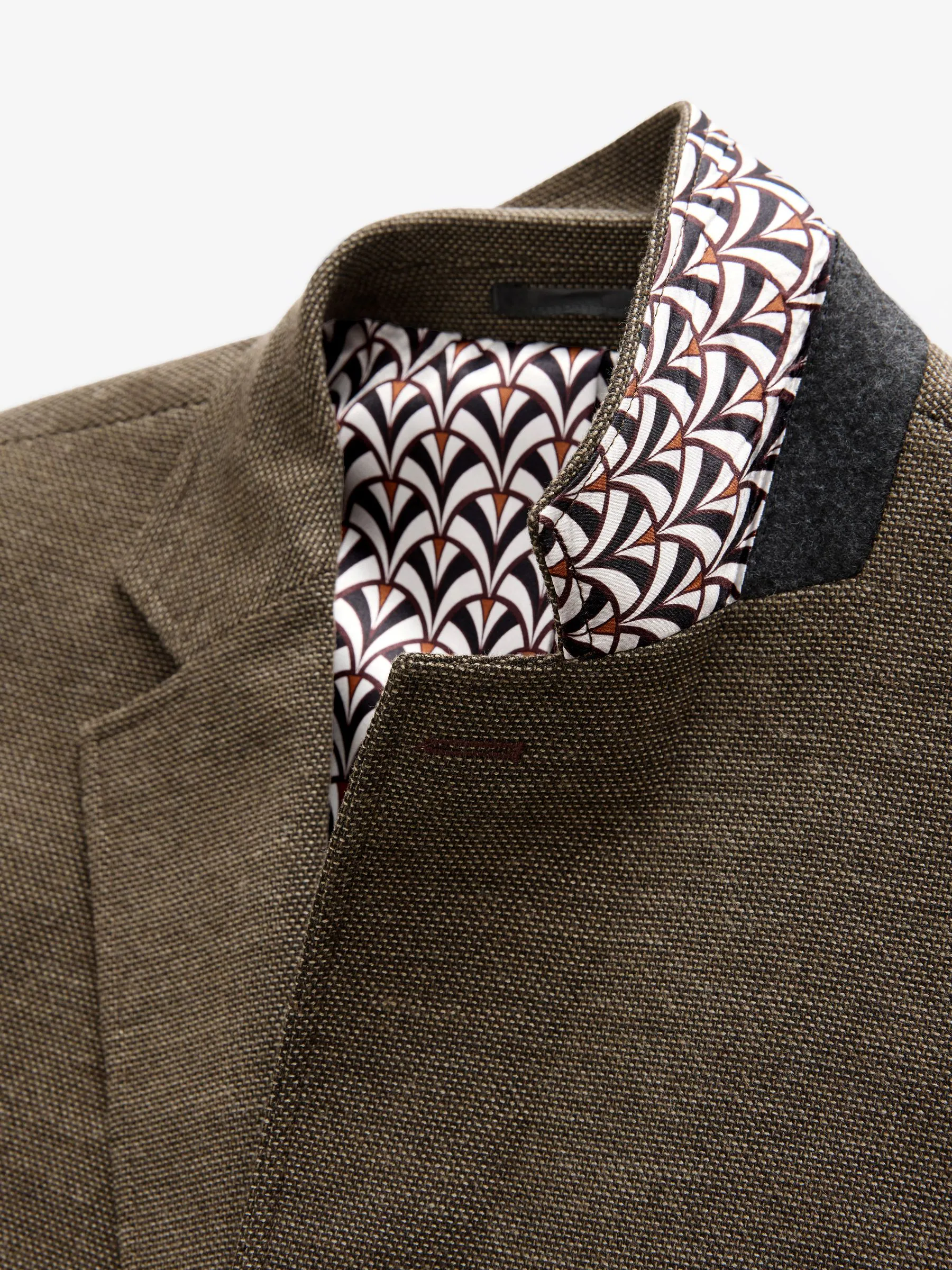 Bruin - Normale Pasvorm - Modieuze blazer met textuur