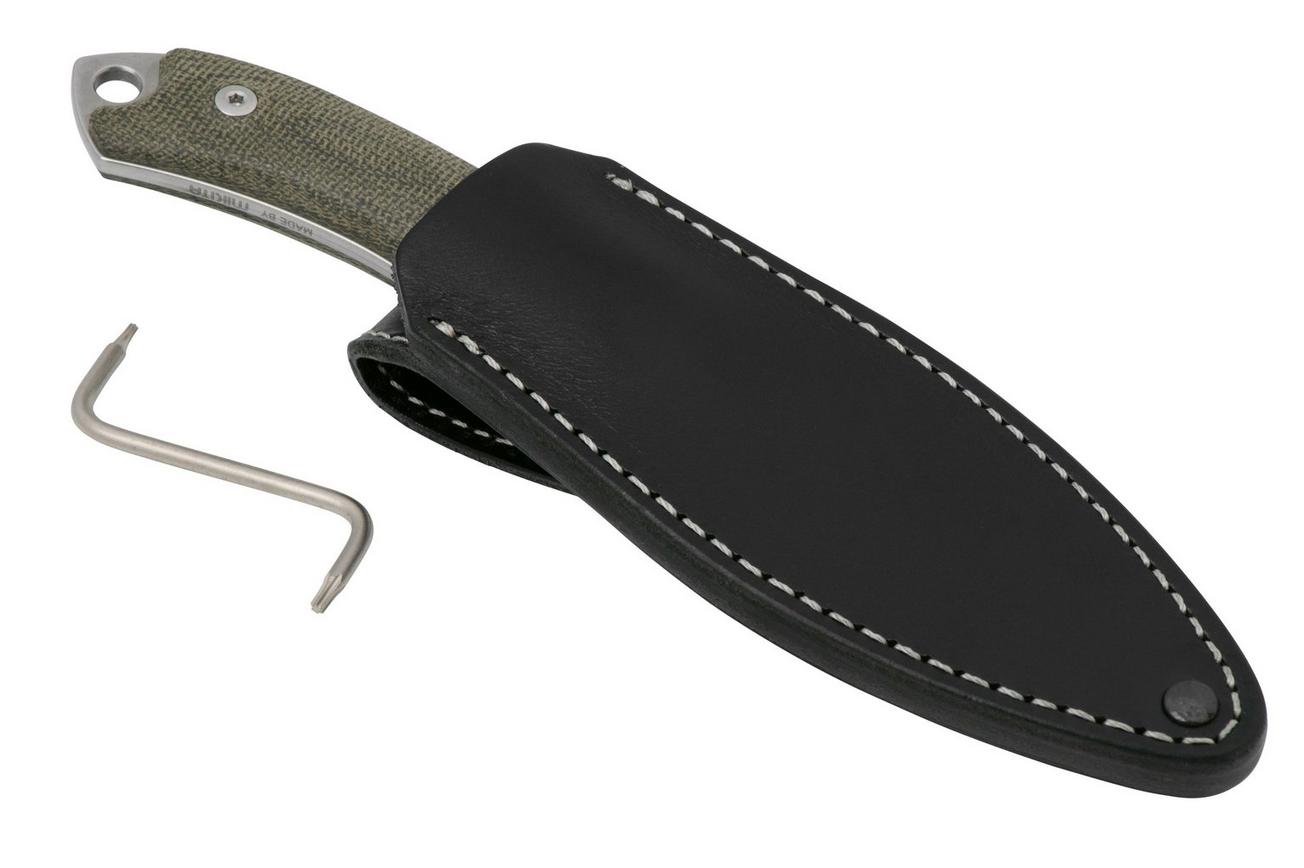 MKM Pocket Tango 2 Lambsfoot PT2-GC Green Canvas Micarta vaststaand mes, David C. Andersen design