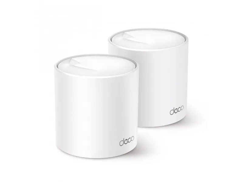 TP-Link Deco X50 - Wi-Fi-system (2 routere) - op til 4.500 sq.ft - mesh - GigE - Wi-Fi  (802.11ax) - Multi-Band - Hvid