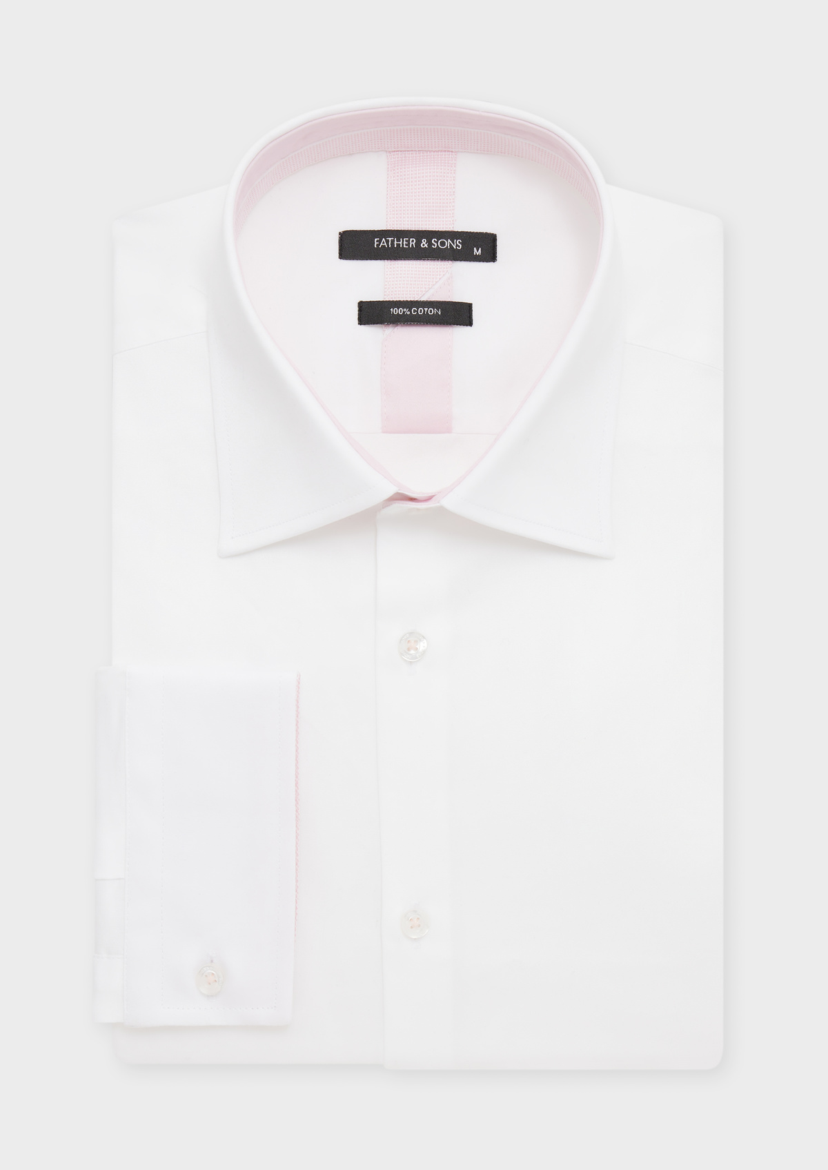 Chemise habillée Slim en satin de coton uni blanc