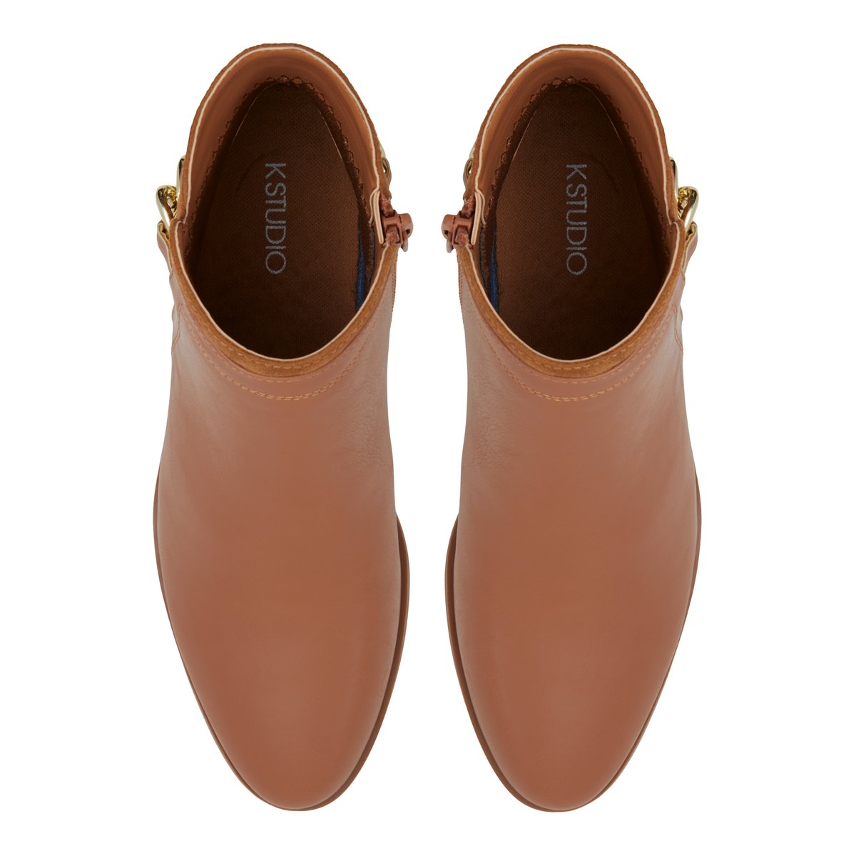 K STUDIO-Gilrey-Bottines Habillées - Talon bloc - Marron Clair