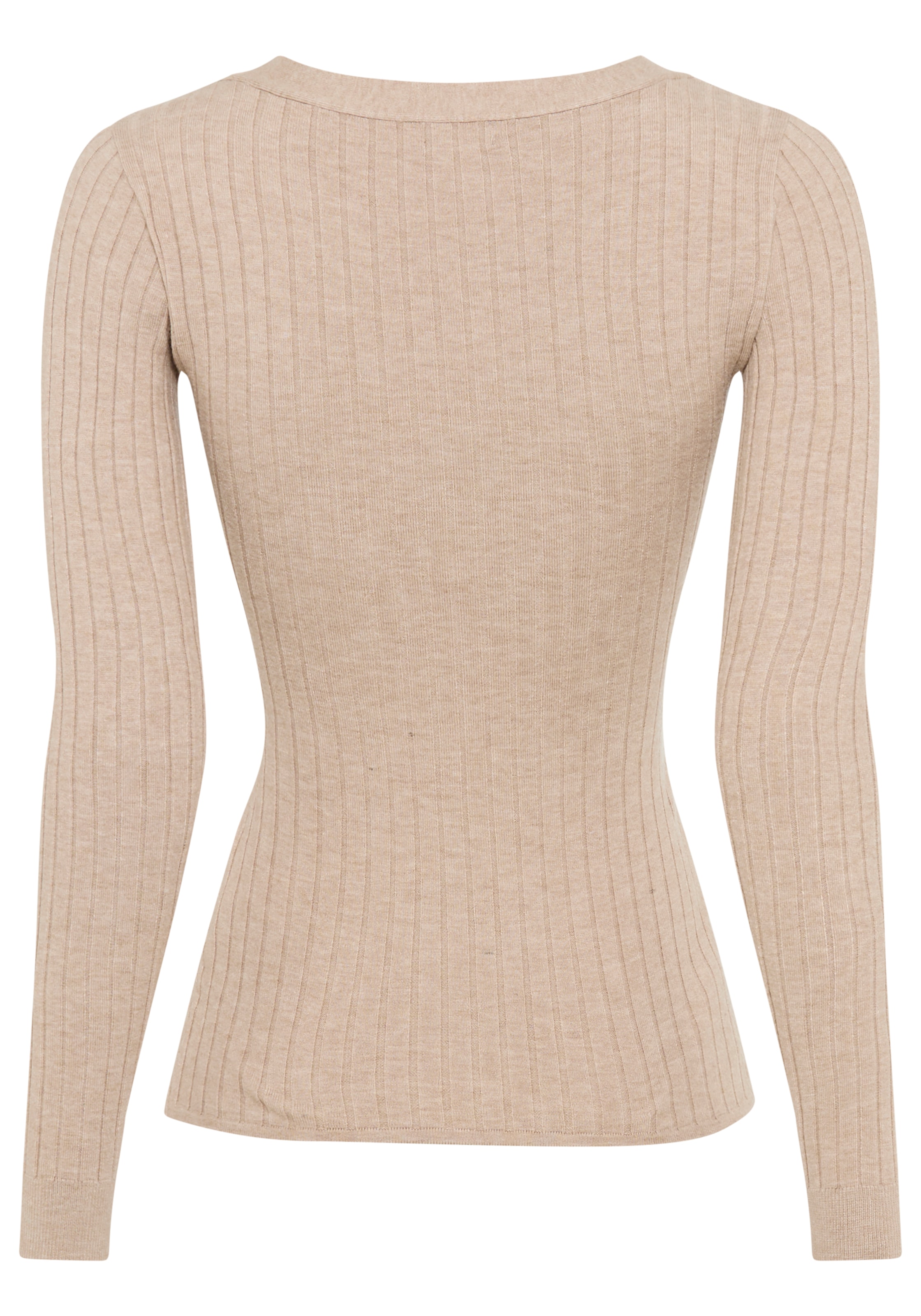 Bruno Banani V-Ausschnitt-Pullover , Wickeloptik und edles Knopfdetail - NEUE KOLLEKTION