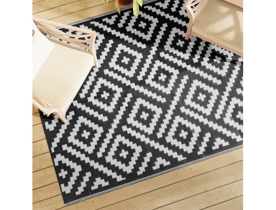 VIDAXL - Couverture pique nique Tapis d'extérieur blanc et noir 160x230 cm pp
