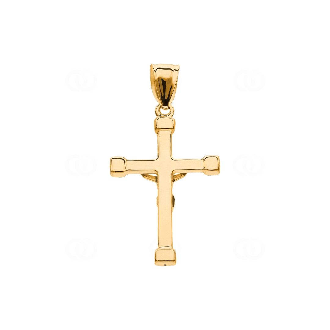 Anhänger 750/18 K Gelbgold Kreuz mit Jesus 35 x 22mm