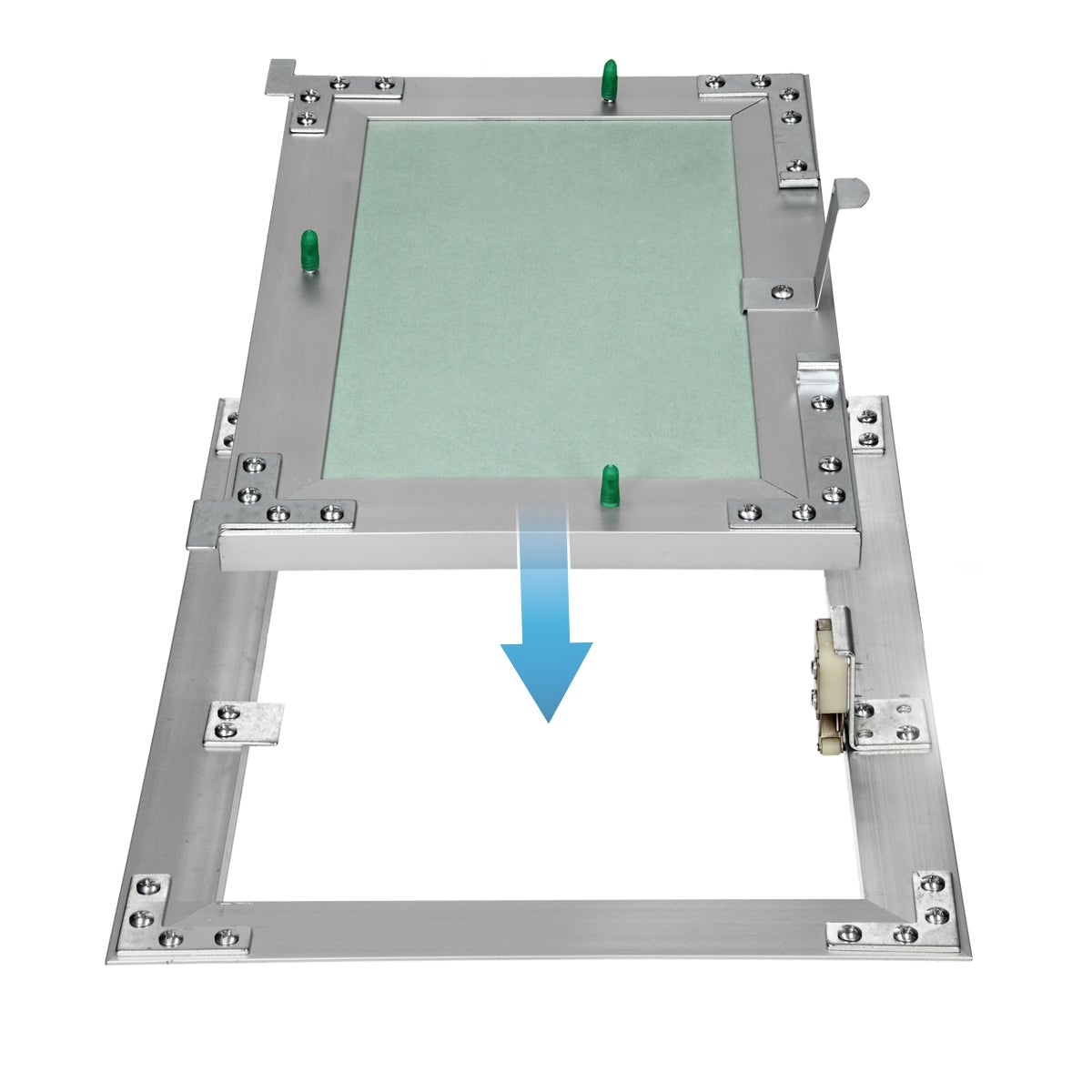 ECD Duitsland Toegangspaneel/Toegangsdeur met gipsplaatinzetstuk 150x200mm, 12,5mm gipsplaat, Aluminium frame, Toegangsdeur/Onderhoudsluik/Reinigingsluik/Onderhoudsopening, Geschikt voor vochtige ruimtes, Gipsplaatconstructie