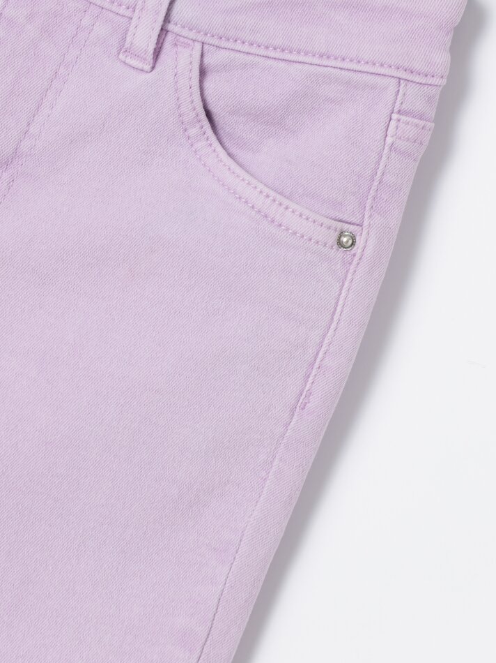 Calça jeans mini flare - Lilás claro
