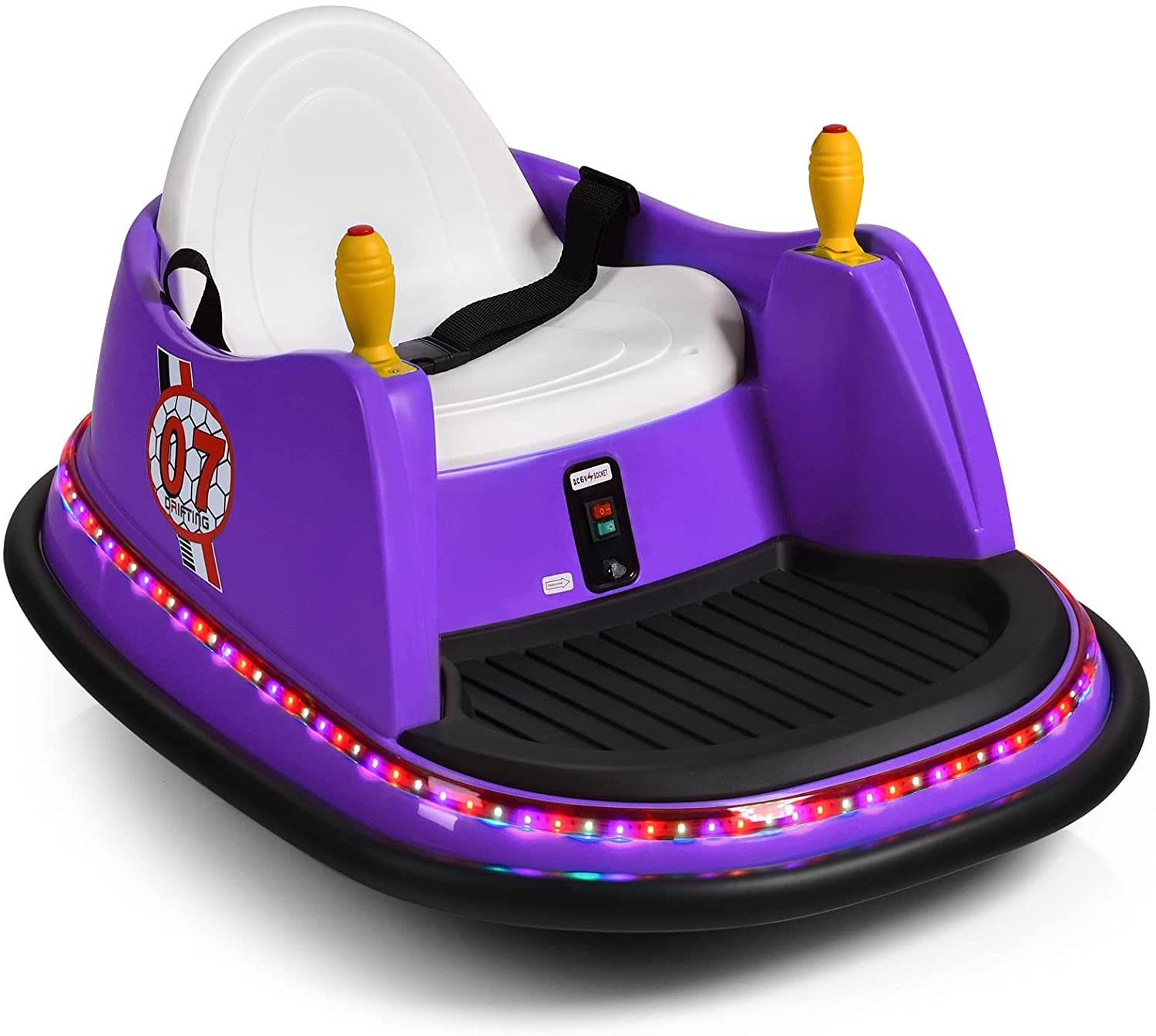 Carrinho elétrico infantil COSTWAY 6V, bate-bate, partida com uma chave.