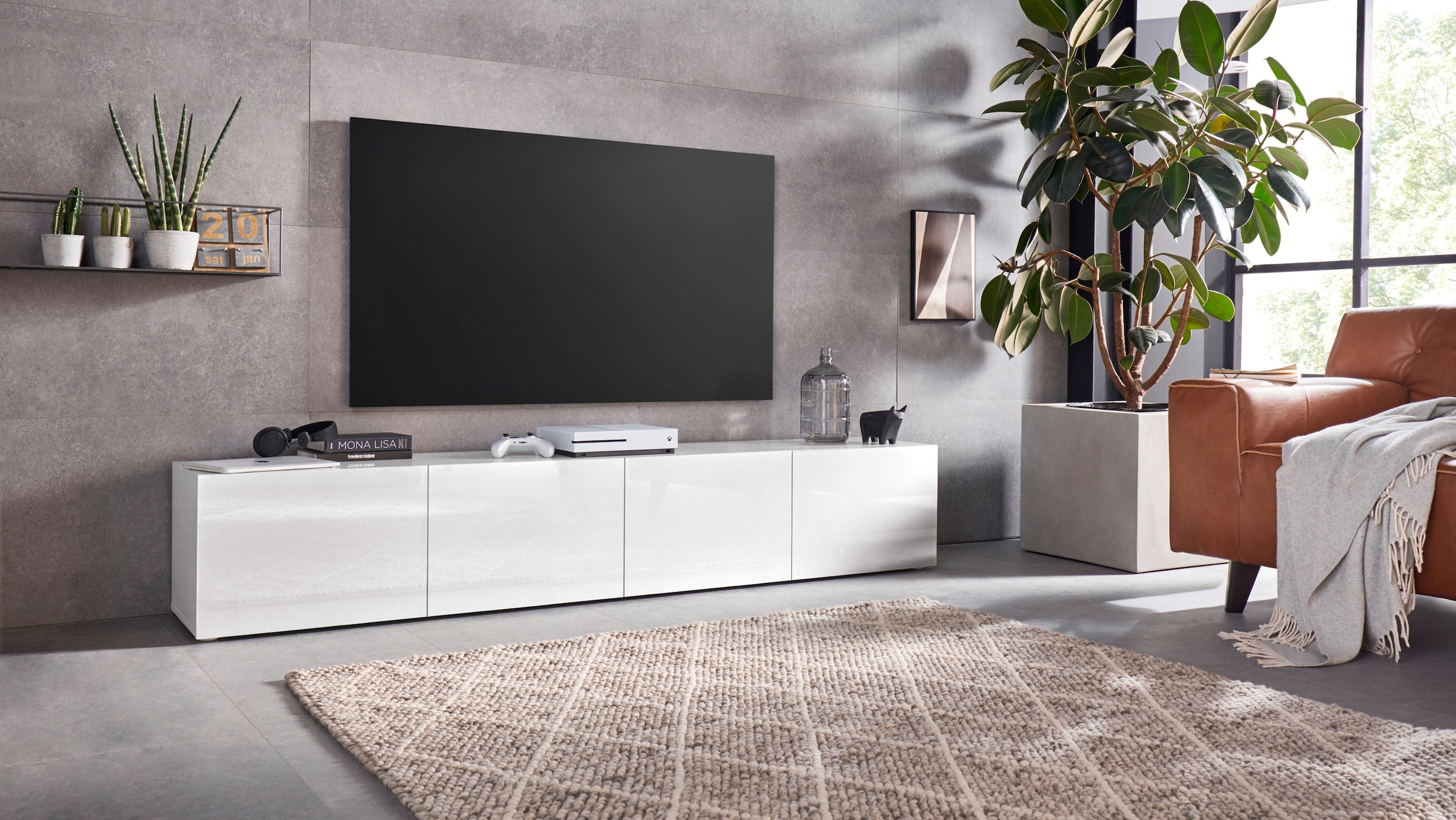 borchardt Möbel Lowboard »Sophia« Breite 200 cm mit 4 Türen, stehend und hängend