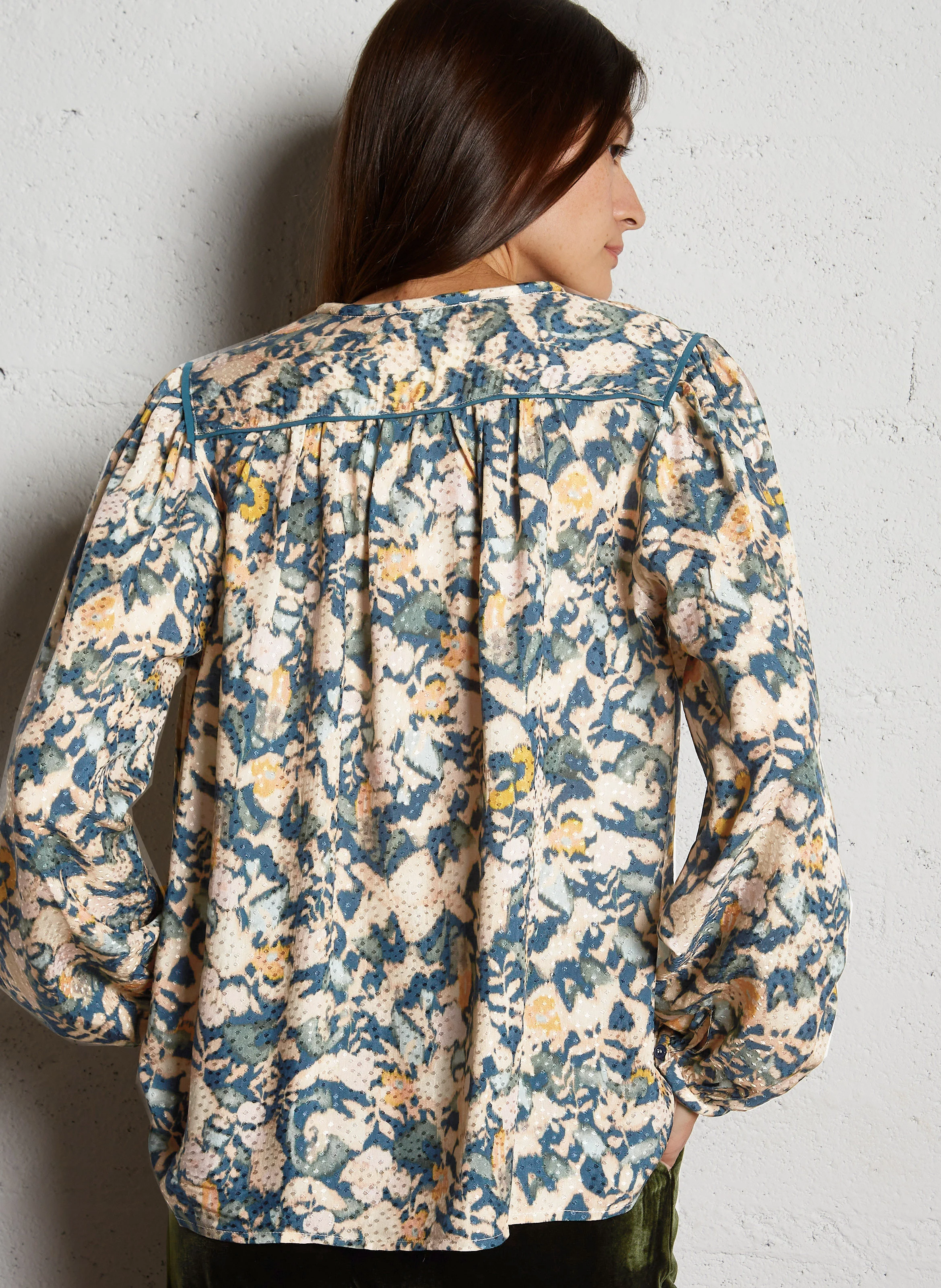 Chemise ample à col rond | Multicolore