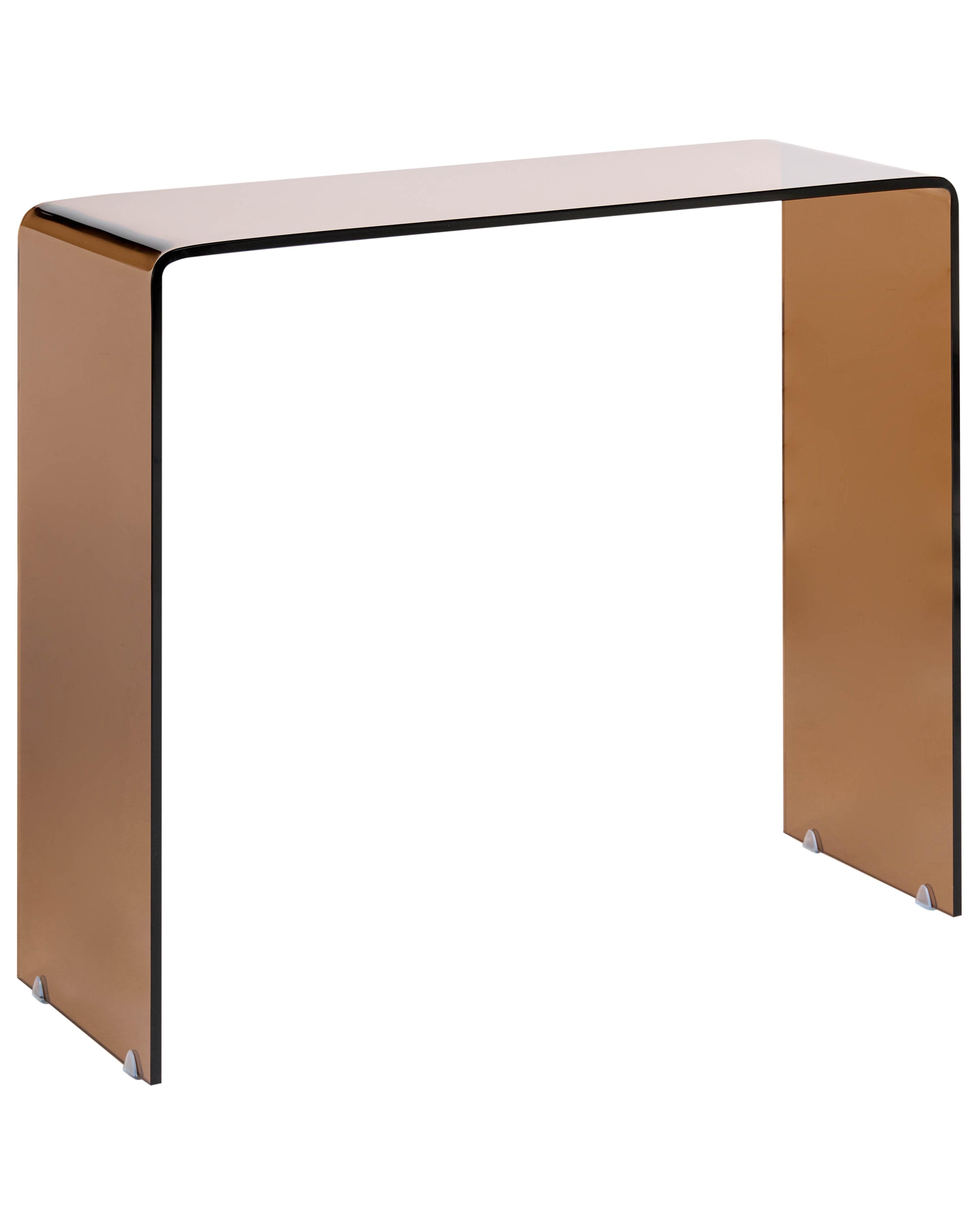 Sidetable KENDALL Veiligheidsglas Bruin