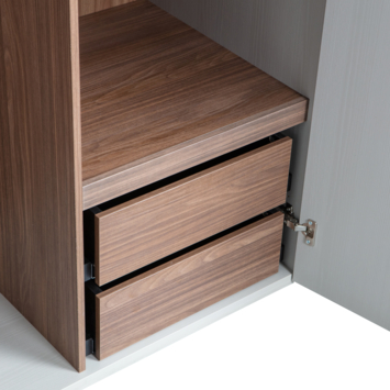 WOOOD kledingkast 2-deurs Rens lichtgrijs hout 210 x 110 x 58 cm