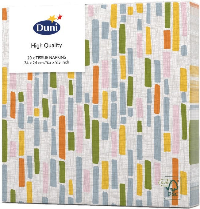 Duni servet Cabana Stripe multi 33 x 33 cm 20 stuks