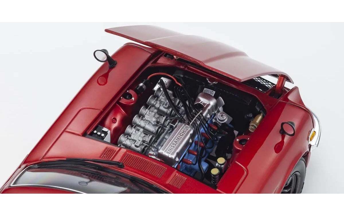 Nissan Fairlady Z-L (S30) 1970 Metallisch Rot, 1:18<br>Detailgetreues Modellauto für Sammler im Massstab 1:18