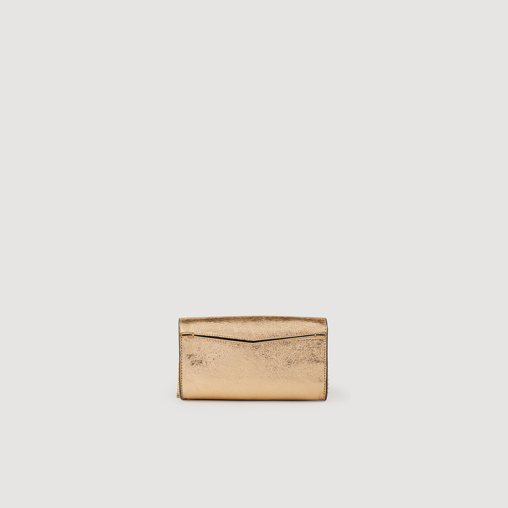 Sac pochette en cuir dore