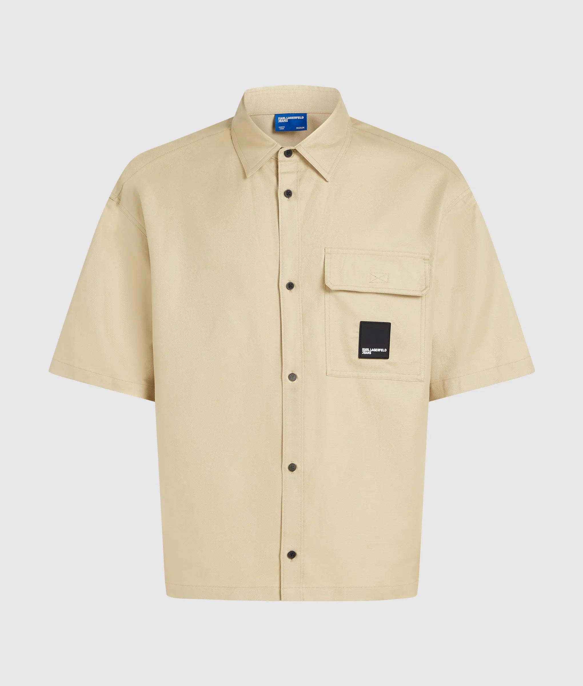 Linnen melange met korte mouwen shirt