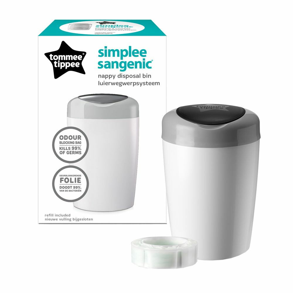 Tommee Tippee Simplee Sangenic Luieremmer Wit/Grijs