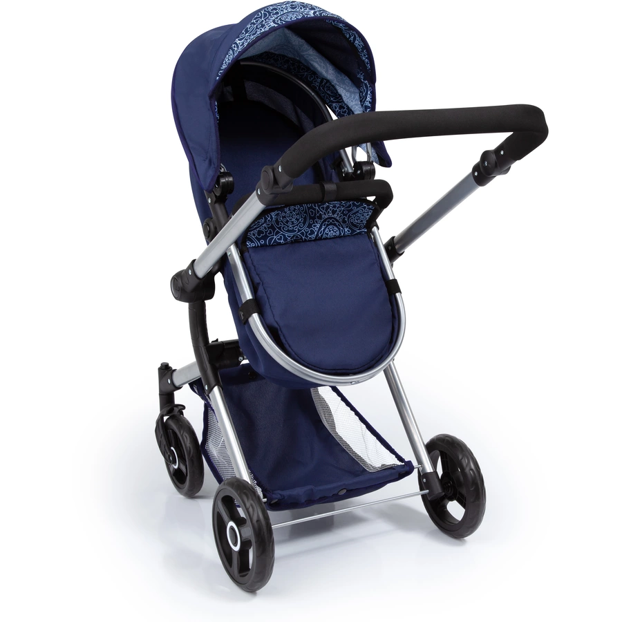 bayer Design Kombi-Puppenwagen Neo Vario blau, mit Muster