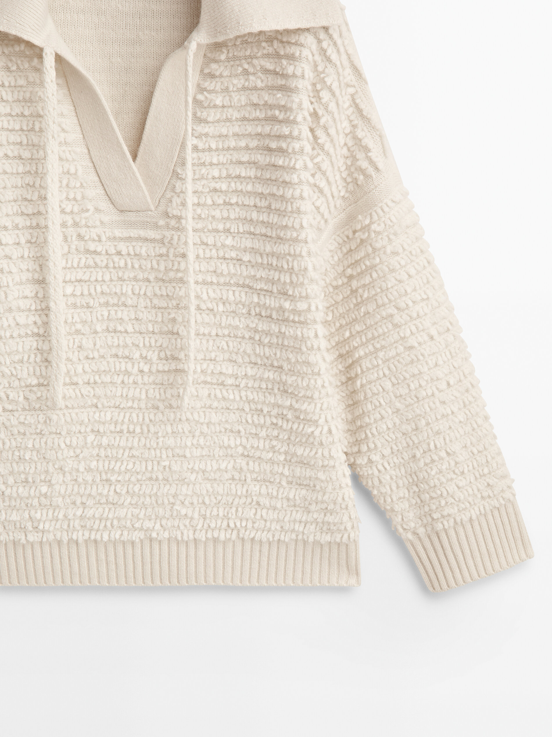 Jersey cuello polo ponto boucle - BEGE